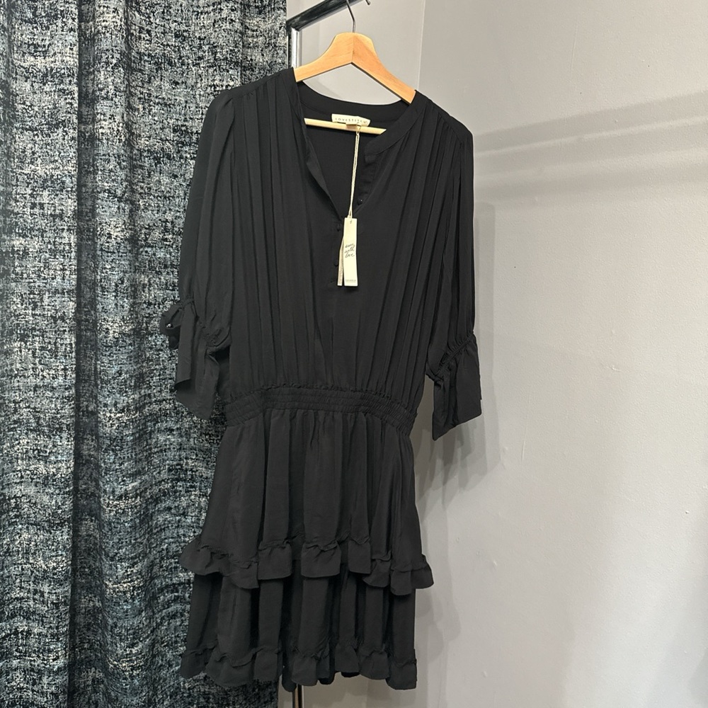 Lovestitch Black Smocked Tiered Sundress